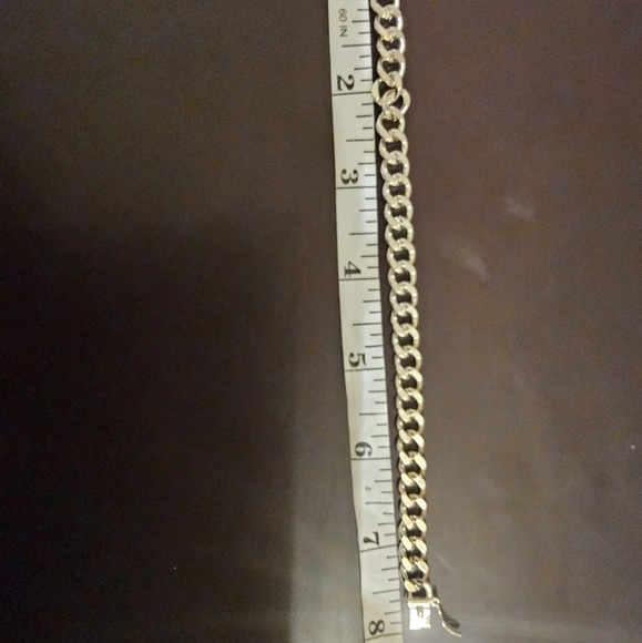 .925 Sterling Silver Chunky Chain Link Bracelet Unisex - Picture 3 of 3